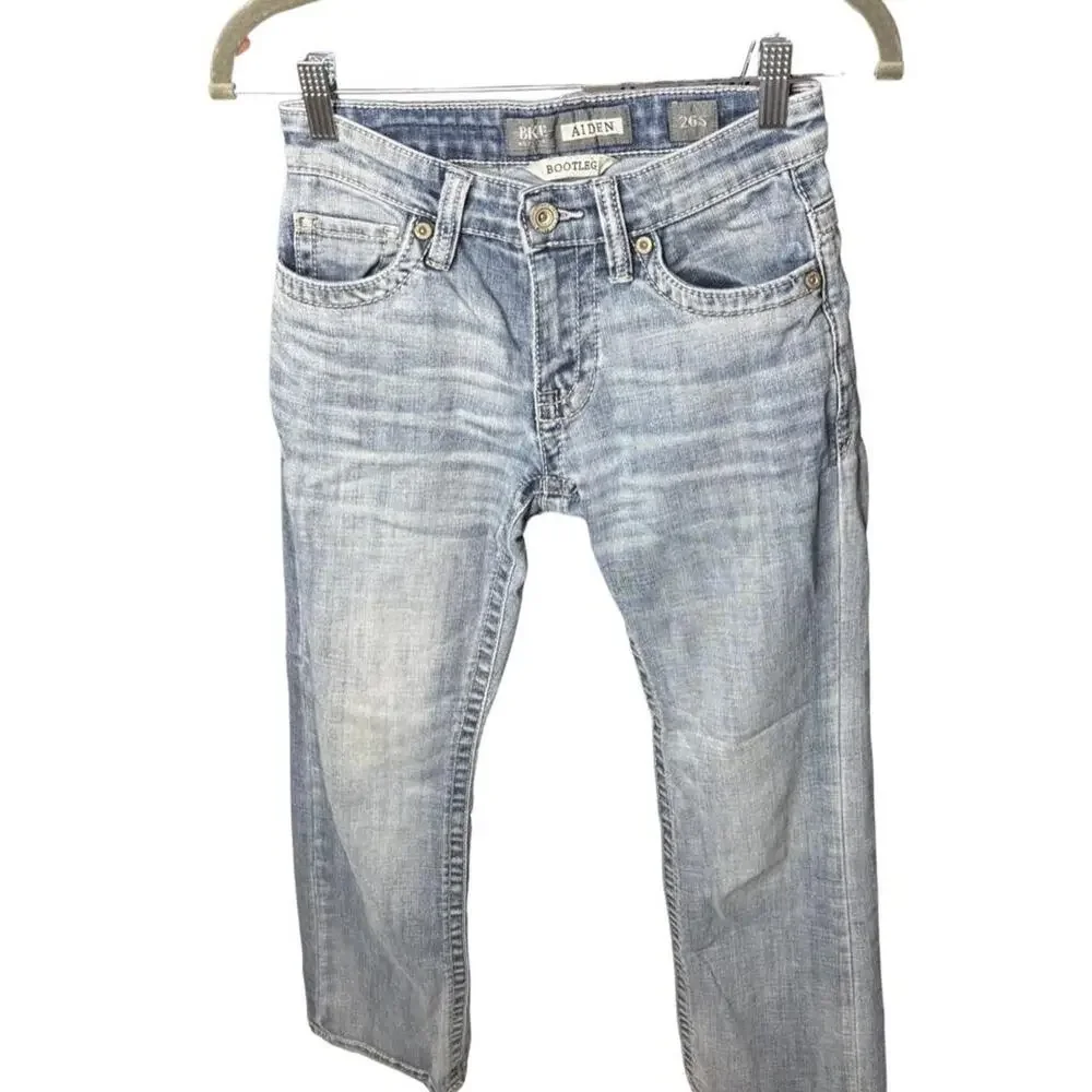 Buckle BKE Aiden Bootleg Men's Denim Jeans Size 26 Short Heavy Stitch